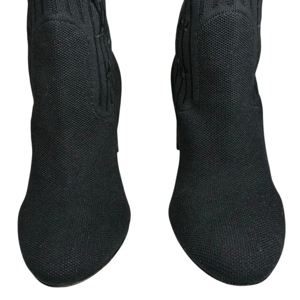 Louis Vuitton Silhouette Sock Ankle Boots Monogram Heel Logo Knit EU 36.5 US 6.5